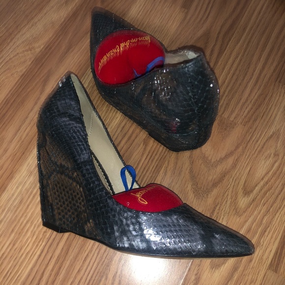 Jean-Michel Cazabat Metalic Python Embossed Wedge - Picture 4 of 5